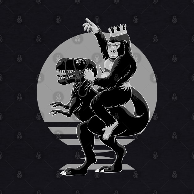 King kong riding a T-rex, Napoleon style by TMBTM